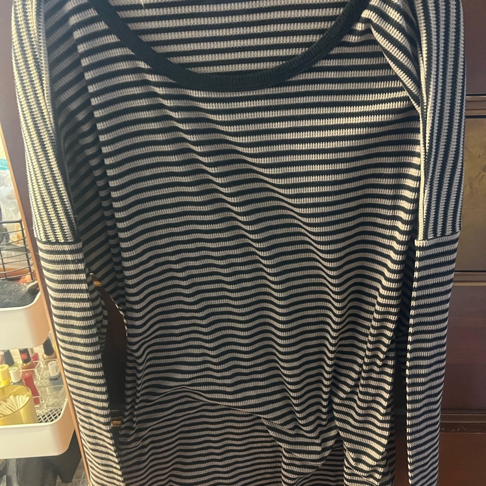 Pink lily Striped ribbed sweater dress